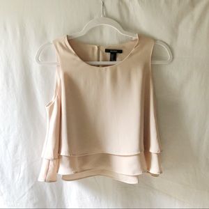 Light Pink Cropped Layered Tank // F21